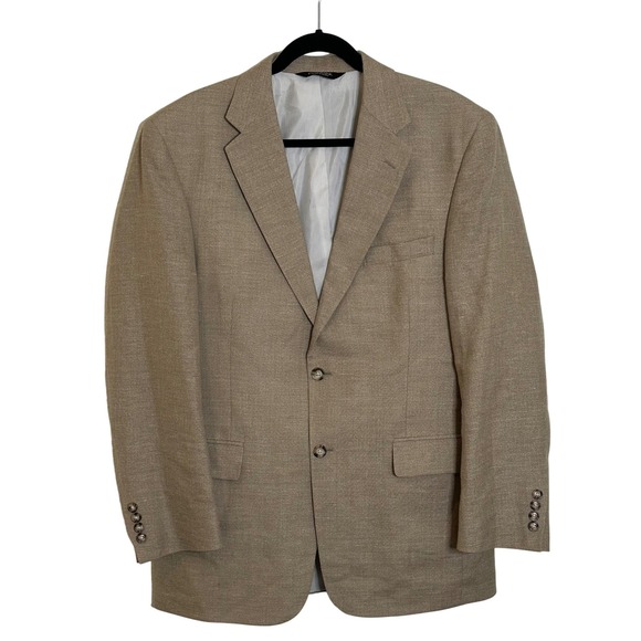 JOS. A. BANK Linen Wool Blend Blazer Sport Coat Men's Size 40R Beige Summer - Picture 1 of 13